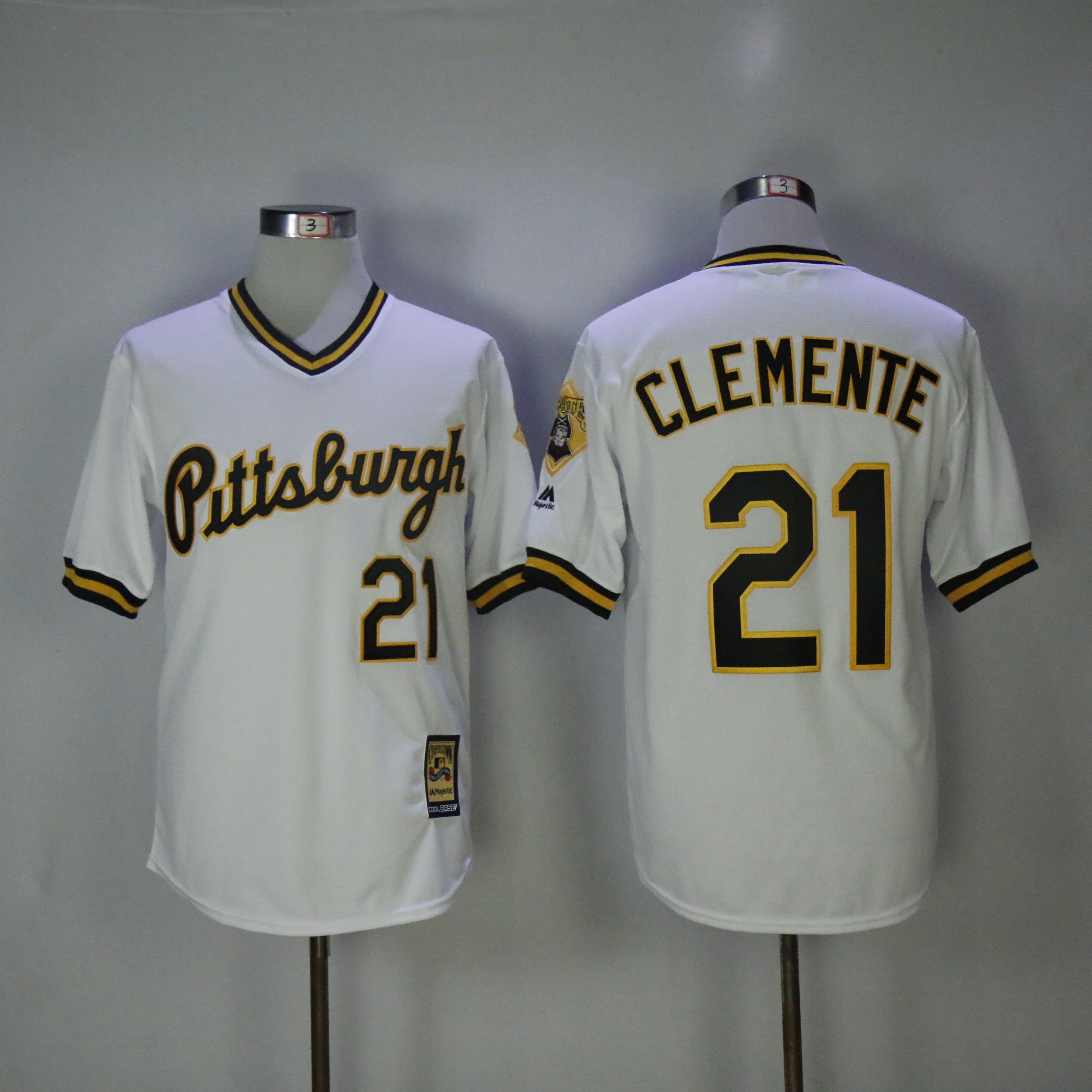 Men Pittsburgh Pirates #21 Clemente White Throwback MLB Jerseys->->MLB Jersey